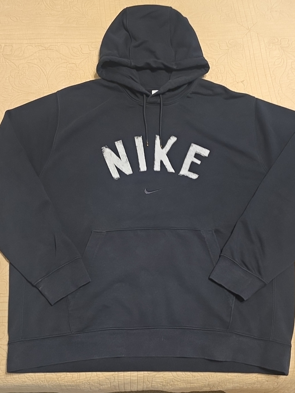 Nike Men's Dri-FIT Swoosh French Terry Pullover Hoodie Black XXL GUC